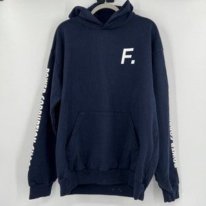 FACT. Color Bar Hoodie Sweatshirt Men's sz XL Navy Blue "Power Corruption Chaos"